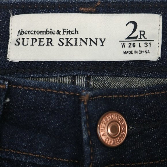 Abercrombie & Fitch Super Skinny Jeans Stretch Dark 2 26 x 30 - Picture 4 of 9